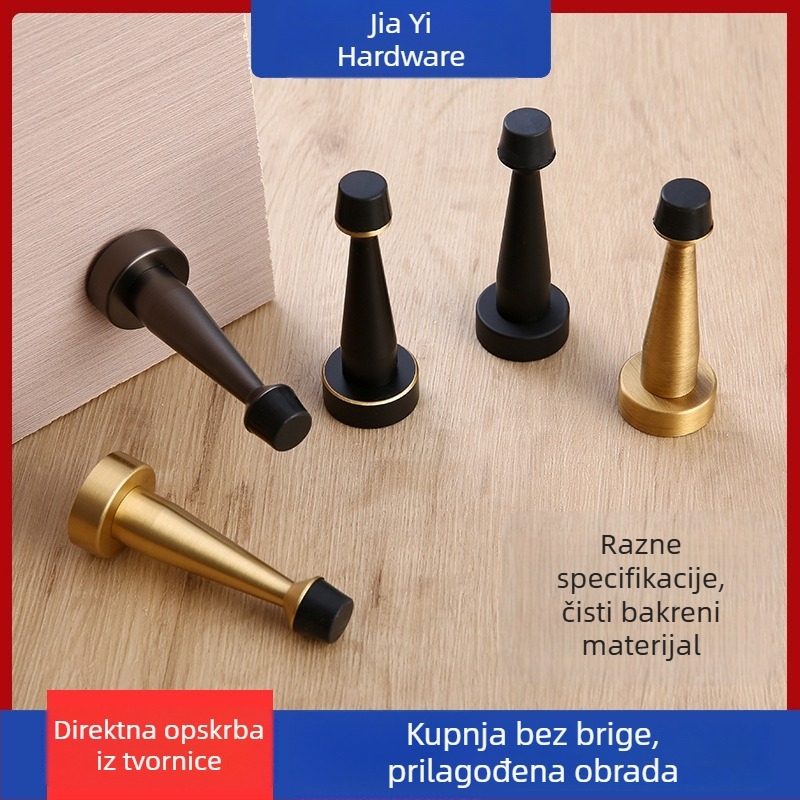 Latun vrata stopper s produljenim gornjim dijelom za kupaonska i staklena vrata, otpornost na sudare, zidna montaža