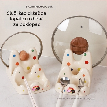 Plastični stalak za poklopce lonaca, dasku za rezanje i špatule – organizator kuhinjskog prostora, bez ugradnje, okrugli dizajn, etnički stil