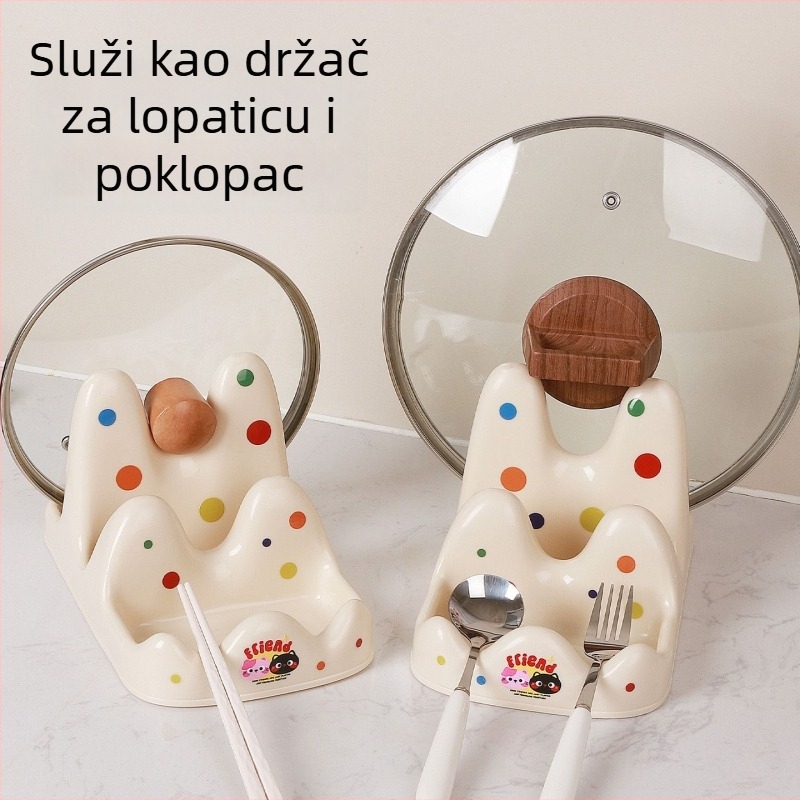 Plastični stalak za poklopce lonaca, dasku za rezanje i špatule – organizator kuhinjskog prostora, bez ugradnje, okrugli dizajn, etnički stil