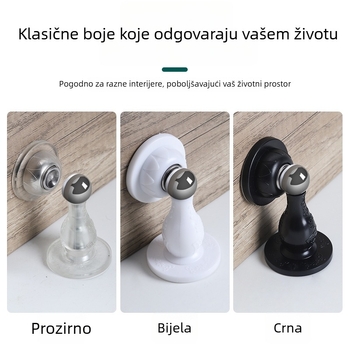 Zidni magnetski zaustavljač vrata sa silikonskim amortizerom, bez bušenja, za kućnu upotrebu