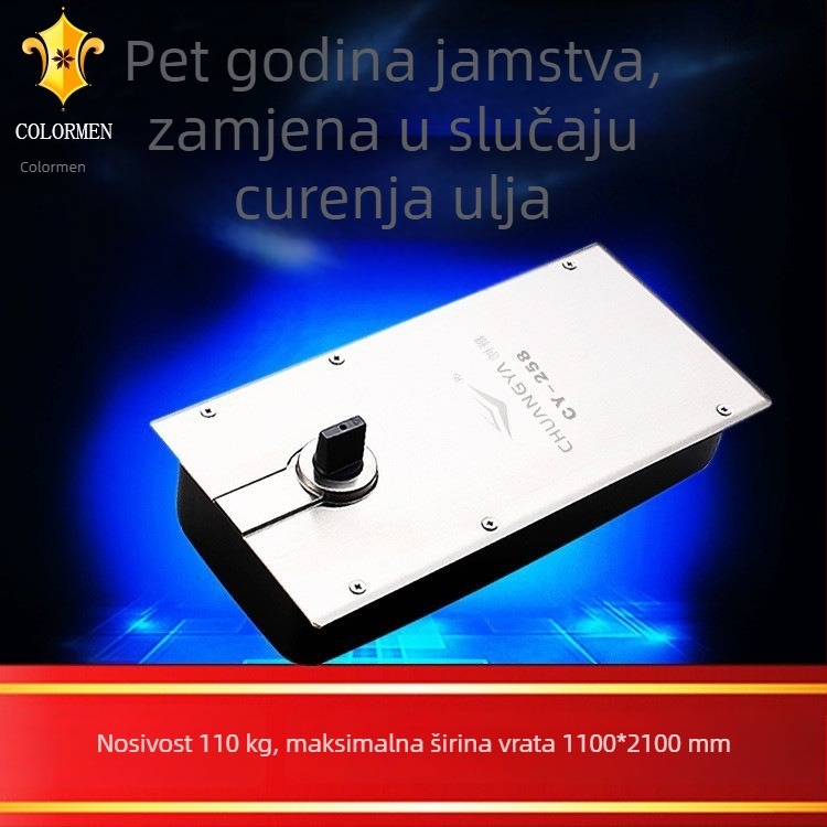 Podna opruga s hidrauličkim amortizerom za staklena automatska vrata, model 220B-818, nehrđajući čelik