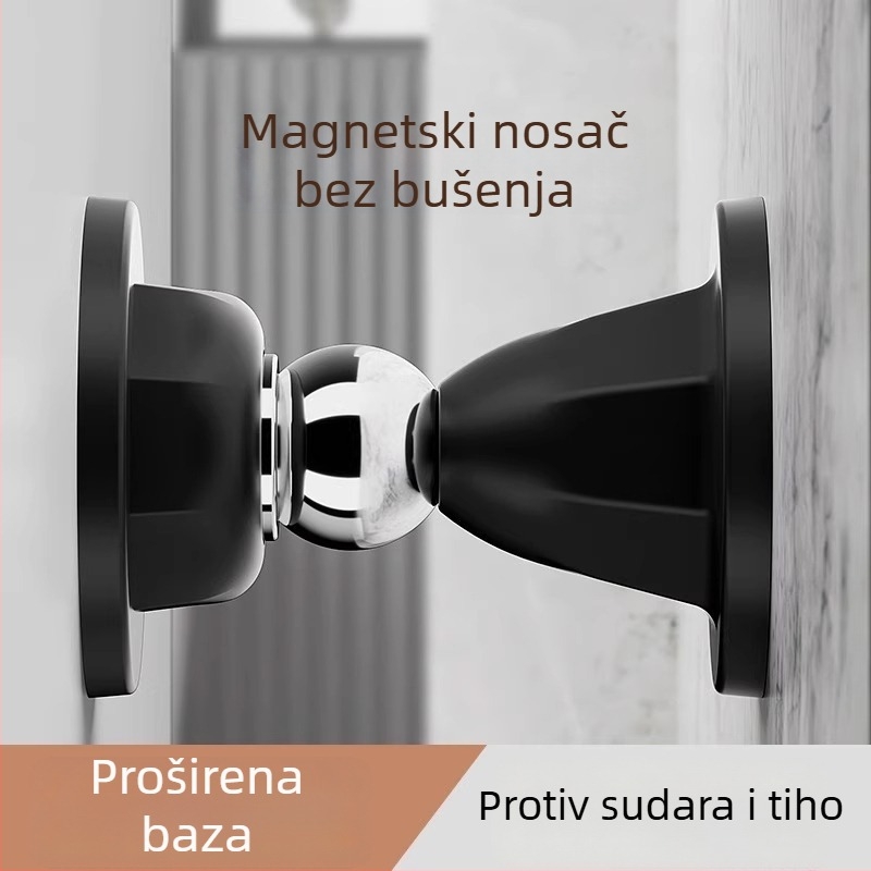 Magnetski držač vrata E18 – bez bušenja, za ulazna i kupaonska vrata, zaštita od sudara