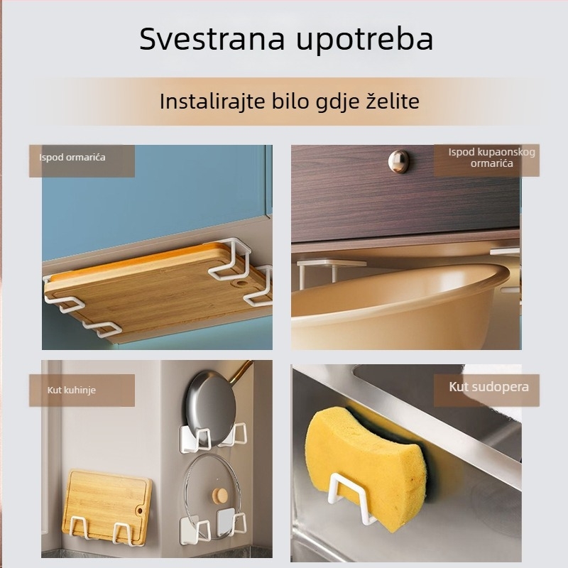Kuka za kupaonicu bez bušenja i organizator za umivaonik