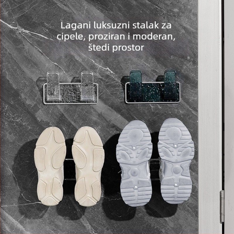 Bez bušenja – zidni regaľ za cipele i skladište – za kupaonu, balkon i kuhinju; montaža bez bušenja, organizira cipele i poklopce posuda