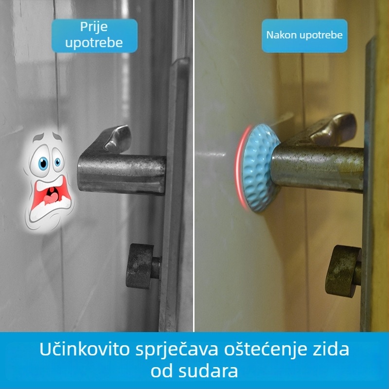 Silikonski zaštitnik za vrata, bez bušenja, plastični držač vrata za kupaonicu i prostoriju, gumeni amortizer, paket od 5 komada