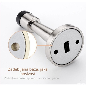 Zidni zaustavljač vrata od cinkove legure s elektroplatiranim završetkom, za staklena kupaonska vrata i skrivena vrata spavaće sobe