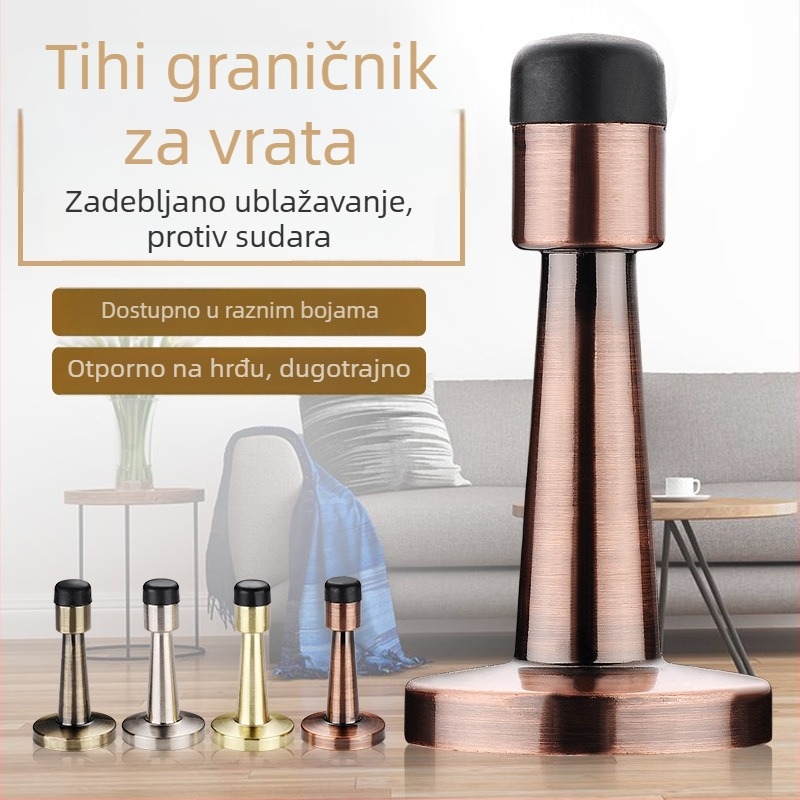 Zidni zaustavljač vrata od cinkove legure s elektroplatiranim završetkom, za staklena kupaonska vrata i skrivena vrata spavaće sobe