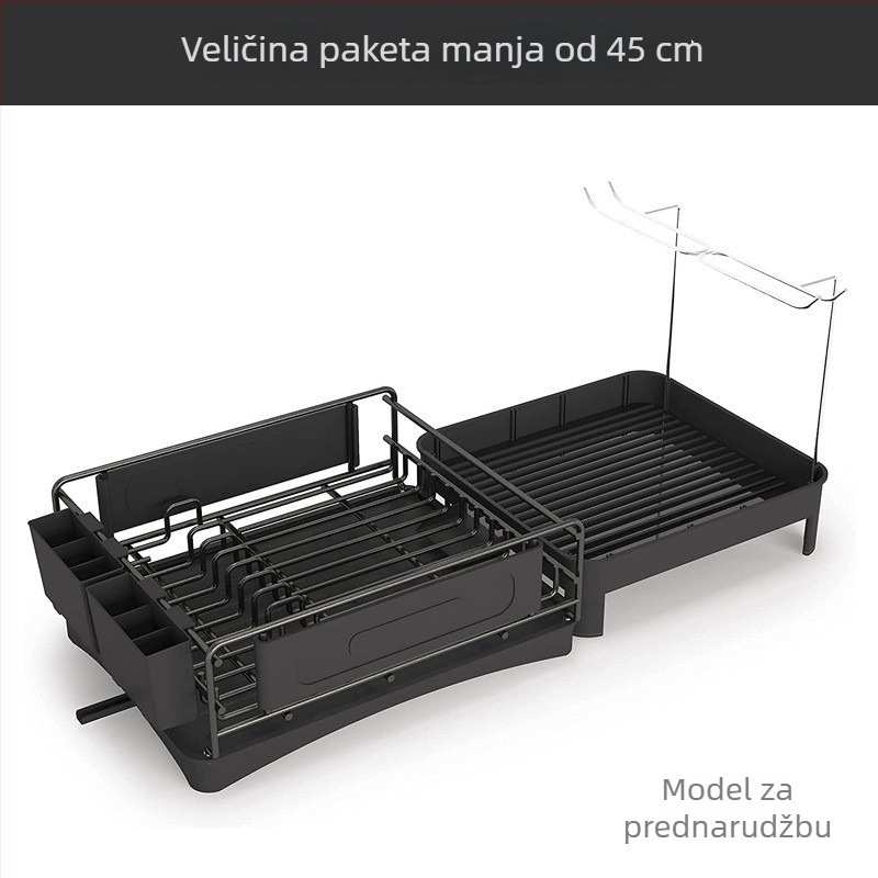 Kuhinjska proširiva odvodna polica za posuđe, modularni višenamjenski stalak za posuđe i pribor