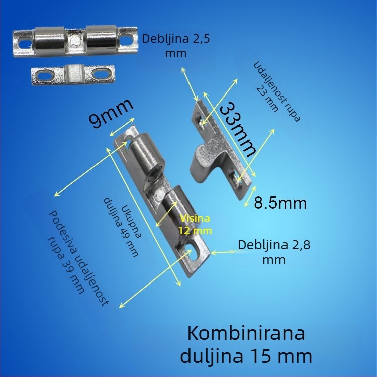 Stoper za vrata s perlicama, od cinkovog legiranog materijala