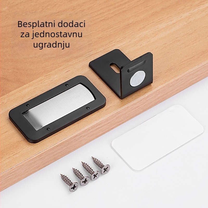 Unutarnji nevidljivi magnetski držač za staklena vrata s usisavanjem na pod, bez bušenja, ultra uzak okvir, za kupaonicu i spavaću sobu
