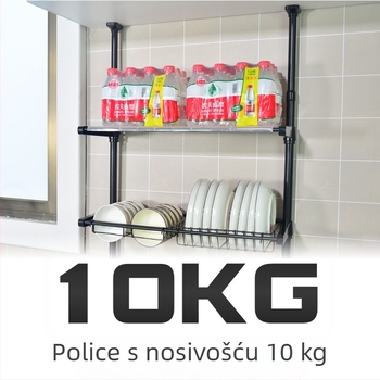 Podni kuhinjski regal – višenamjenski stalak za posuđe bez bušenja, proširivi odvodni stalak uz sudoper i držač za lonce