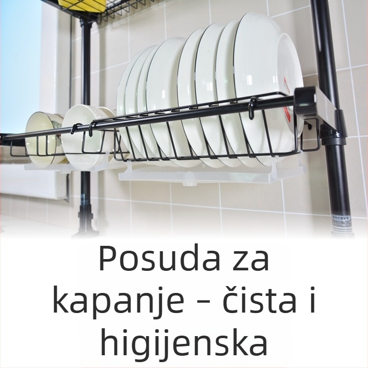 Podni kuhinjski regal – višenamjenski stalak za posuđe bez bušenja, proširivi odvodni stalak uz sudoper i držač za lonce