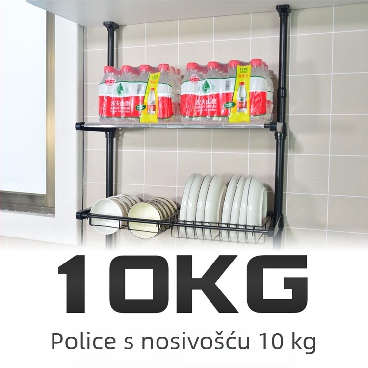 Podni kuhinjski regal – višenamjenski stalak za posuđe bez bušenja, proširivi odvodni stalak uz sudoper i držač za lonce