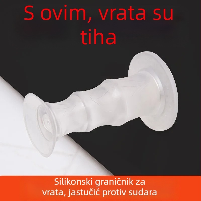 Bambusni silikon za vrata s usisnom čašom, bez bušenja, zaštita od udara, za kupaonicu