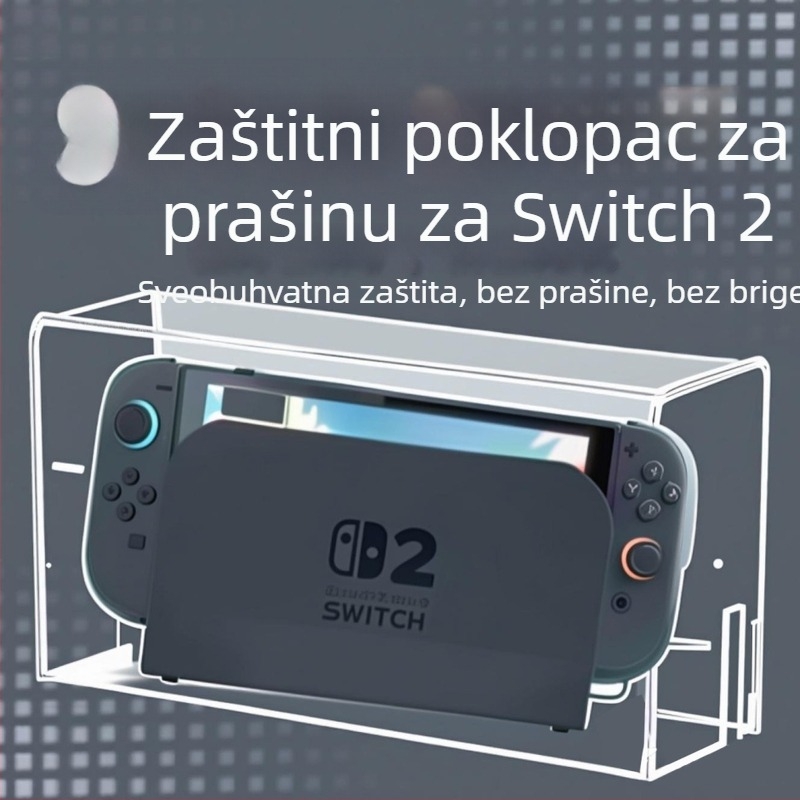Akrilni zaštitnik od prašine za Switch 2/Lite — integrirana zaštitna futrola s mogućnošću ispisa logotipa