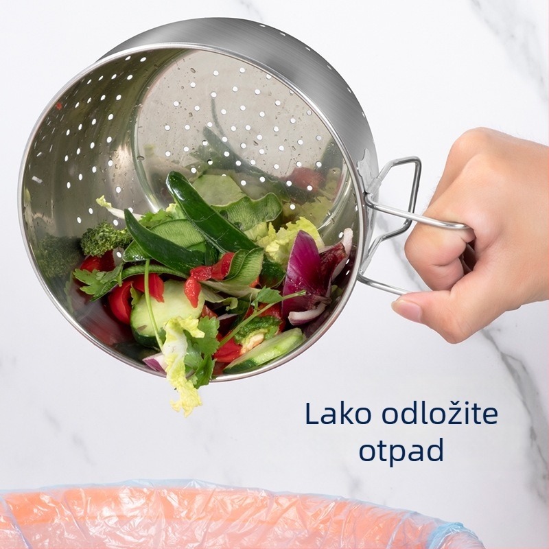 Kuhinjska odvodna košara od nehrđajućeg čelika, filtr otpada i stalak za pranje povrća