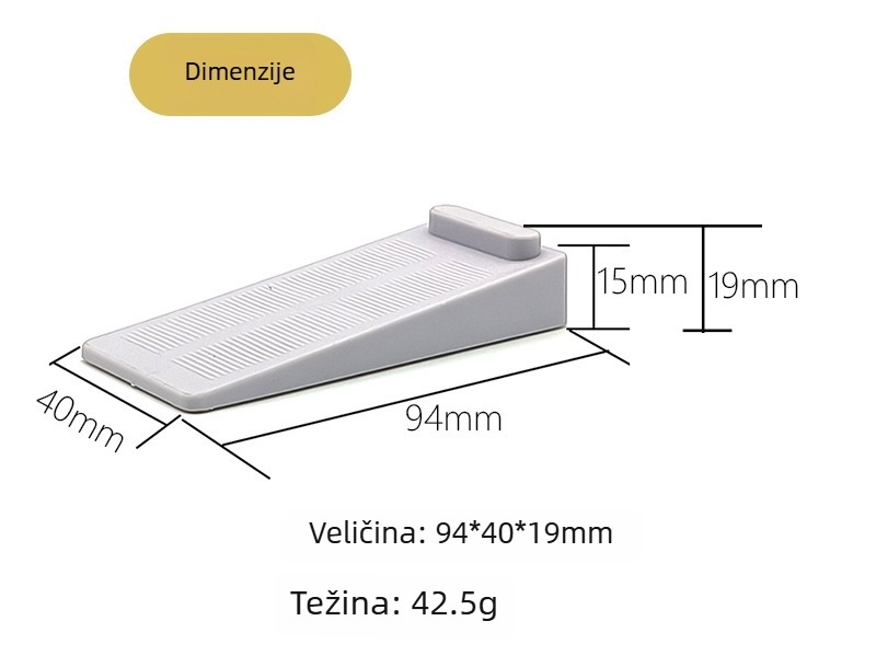 PVC stoper za vrata bez bušenja, mekan plast, podna ugradnja, gumeni klin otporan na vjetar