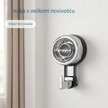 Kuka s vakuumom bez bušenja, za kupaonicu i kuhinju, nosivost 5–10 kg, plastična, svijetlo luksuzni stil