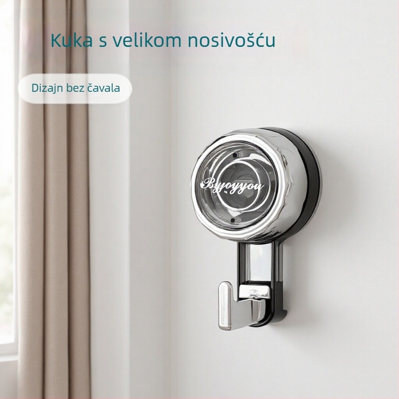 Kuka s vakuumom bez bušenja, za kupaonicu i kuhinju, nosivost 5–10 kg, plastična, svijetlo luksuzni stil