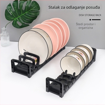 Kuhinjski stalak za posuđe s ugrađenim držačem za tanjure i odvodnim sustavom, jednodijelni, kompaktni za kućnu upotrebu