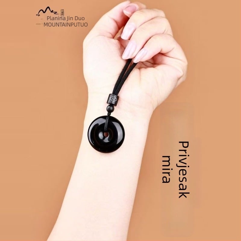 Putuo Mountain prirodni obsidijan privjesak, talisman za godinu zodijaka, unisex lančić poklon