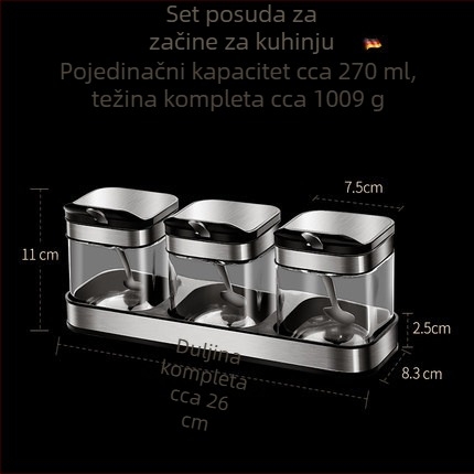 Kreativni set posuda za začine s posudama za sol – kuhinjske staklene posude za pohranu