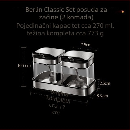 Kreativni set posuda za začine s posudama za sol – kuhinjske staklene posude za pohranu
