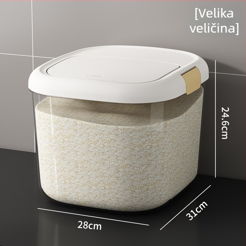 Plastična posuda za skladištenje riže, hermetički zatvorena, 9–10 L, otporna na insekte, za kuhinjsko skladištenje riže i brašna