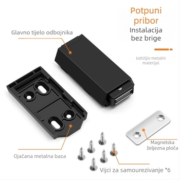Teška magnetska ručica za vrata ormara i prostora — skriveni mehanizam otvaranja magnetom