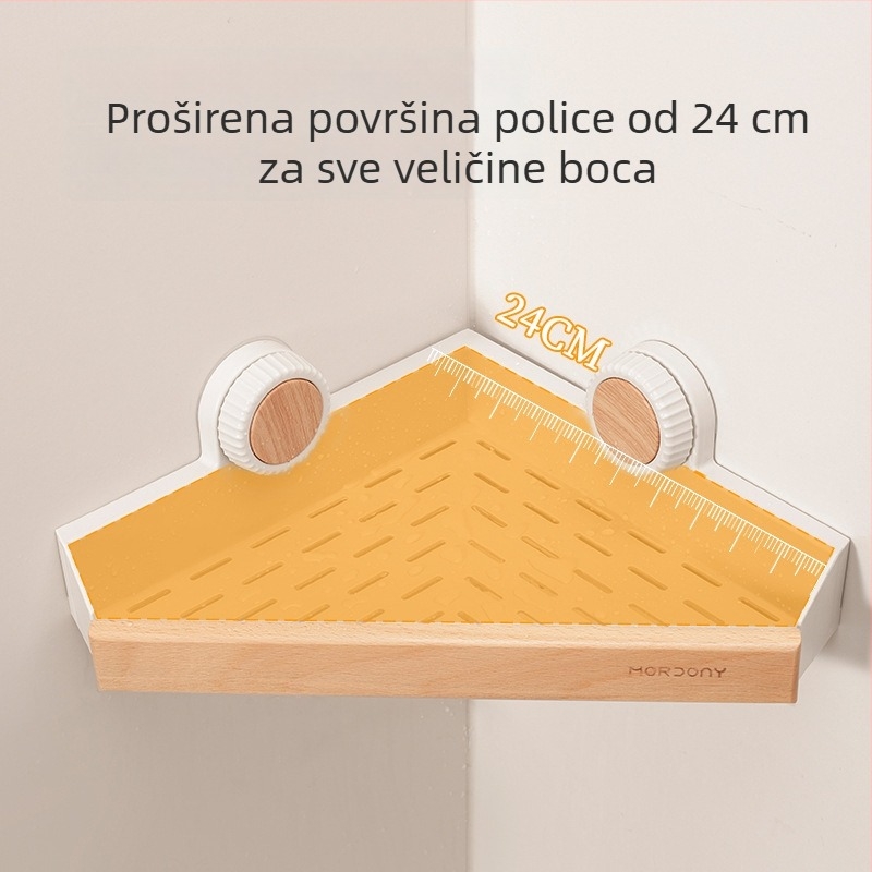 Zidni nosač bez bušenja, u stilu drva, za kuhinju i kupaonicu, višefunkcionalna polica za skladištenje i začine