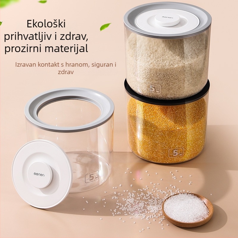 Zatvorenа posuda za rižu, zaštita od vlage i insekata, plastični kuhinjski spremnik, 5L+
