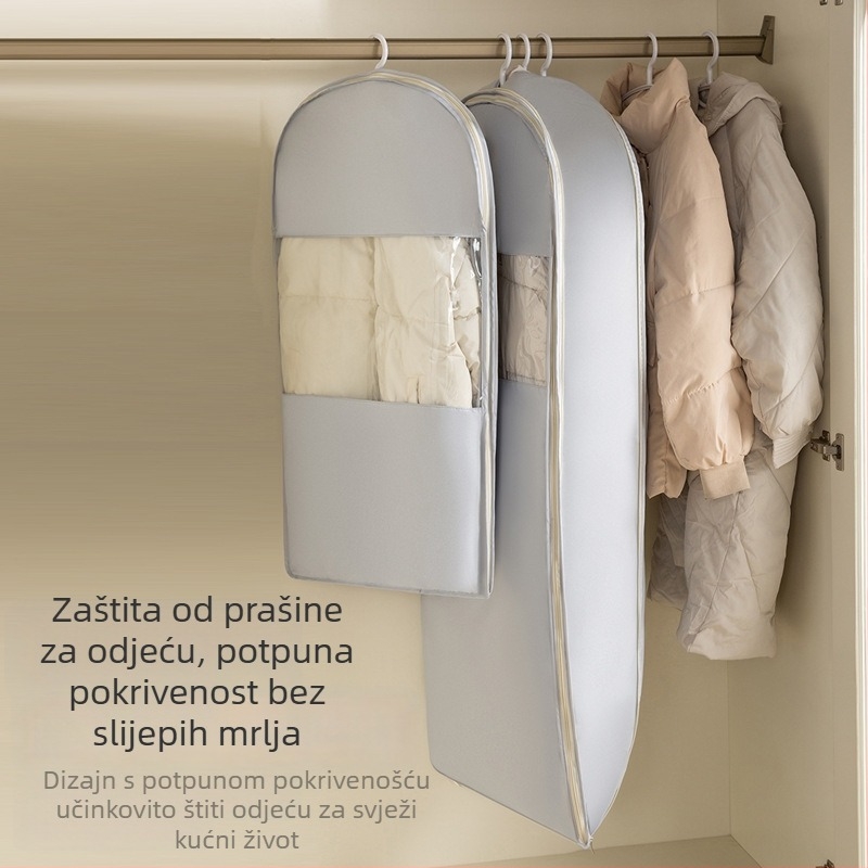 Prozirni zaštitnik od prašine za odjeću s vješalicom, kompresijska torba za jakne s perjem
