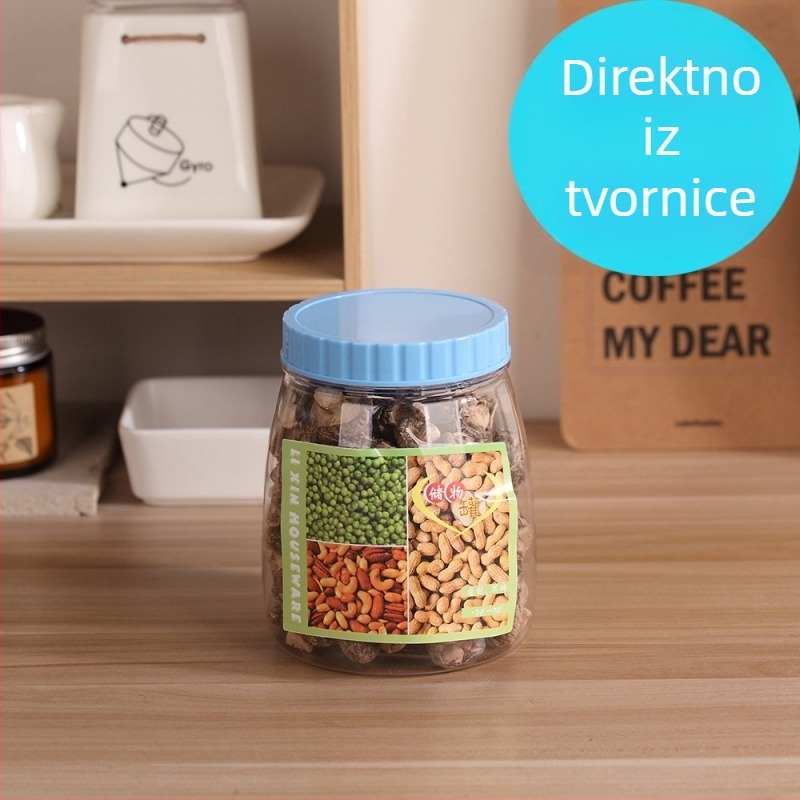 Prozirna plastična kuhinjska posuda za skladištenje hrane – slatkiši, med, čaj i žitarice
