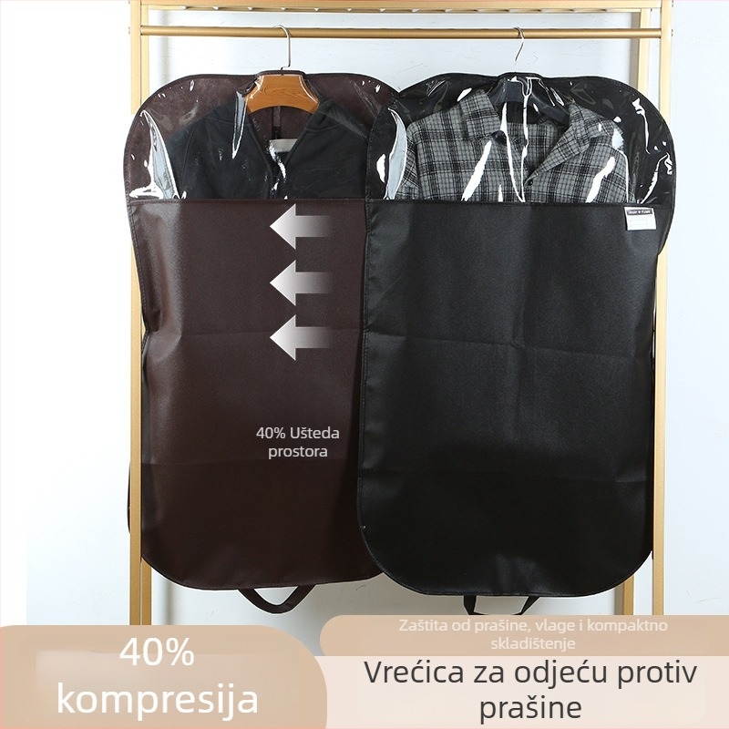 Jednostavna torba za odijelo s zaštitom od prašine za odjeću, debela skladišna torba, poluprozirna vreća za vješanje odjeće