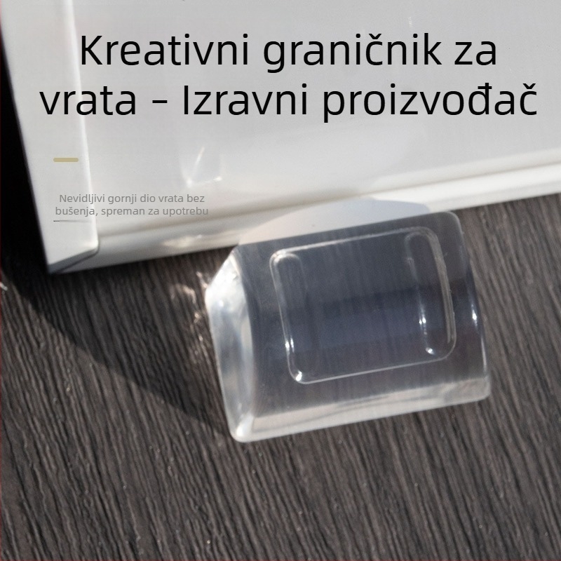 Prozirni okrugli akrilni zaustavljač vrata, T-oblik, bez bušenja