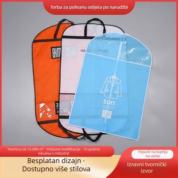 Kover za odijelo s prilagođenim logom, mala serija, periva i sklopiva, prašini otporna torba za odjeću, torba za vješanje vjenčanice