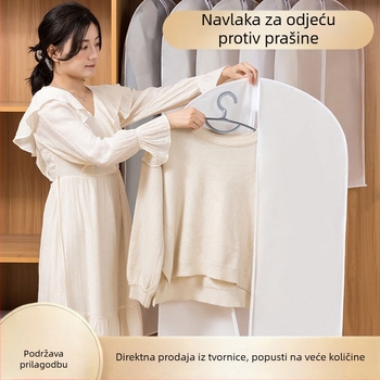 Prozirna PEVA vreća za odjeću, viseći pokrov garderobe sa zatvaračem, za odijela i kapute