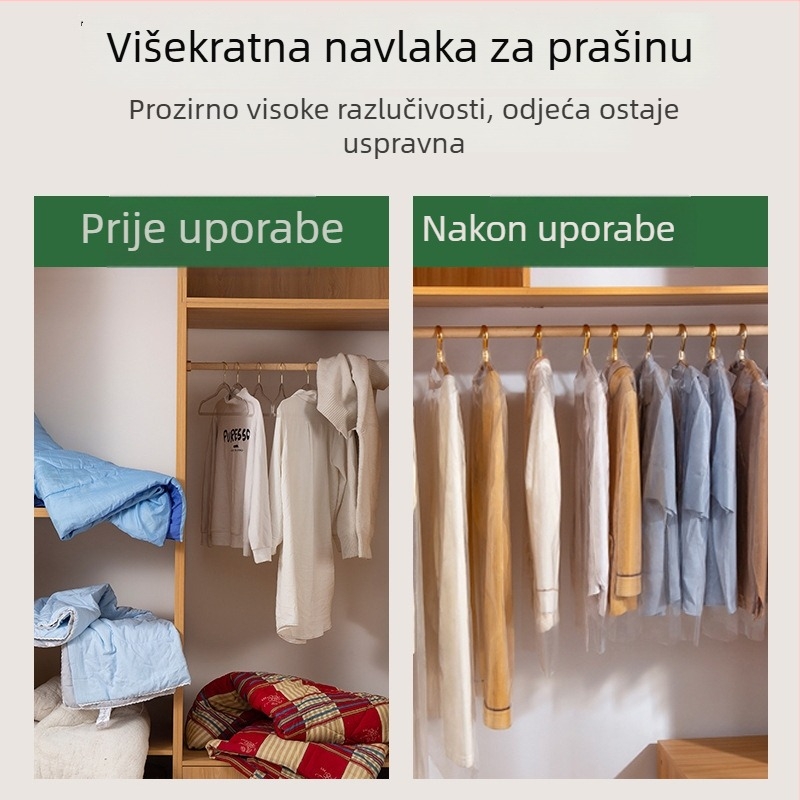 Prozirna viseća torba za odjeću, zaštita od prašine za kućnu upotrebu i skladištenje odjeće