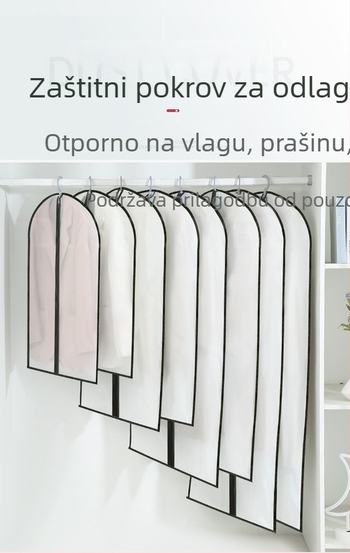 Prašinoodbojna navlaka za odjeću, zaštita za kapute i odijela, vrećica za skladištenje s mogućnošću vješanja, otporna na vlagu