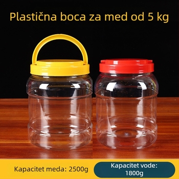 Prozirna PET boca za med, 1800 ml, sa poklopcem