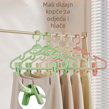 Bezšavna vješalica za odjeću s integriranim klipsom za hlače – 2-u-1 dizajn