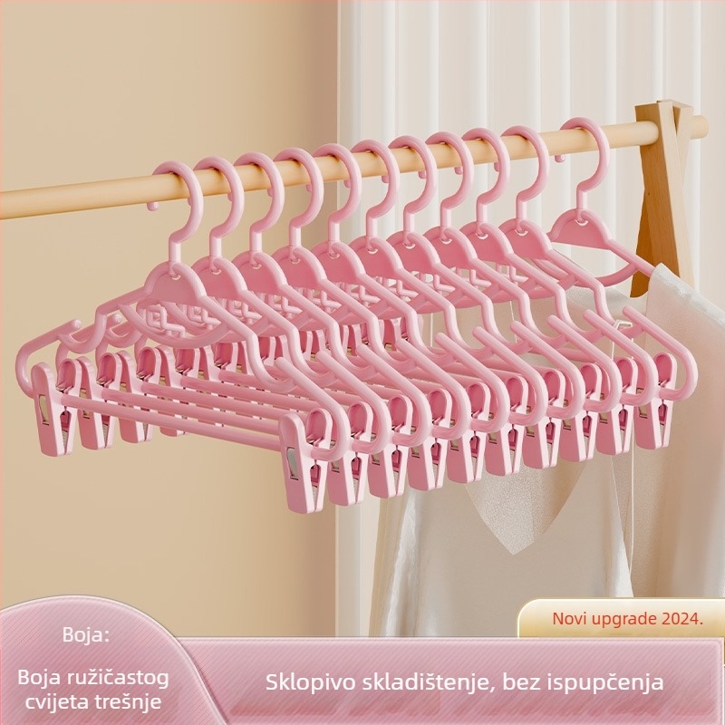 Bezšavna vješalica za odjeću s integriranim klipsom za hlače – 2-u-1 dizajn