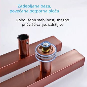 Drška za staklena vrata od nehrđajućeg čelika, kvadratni profil, otisak prsta nije prisutan, s okvirom ili bez okvira, klizna za velike drvene vrata, u nijansama ružičasto zlato, crni titan i zlatne nijanse