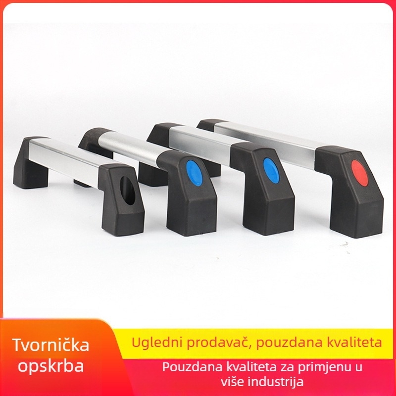 Crna aluminijska cijevna ručka za vrata s bakelitnim gumbom