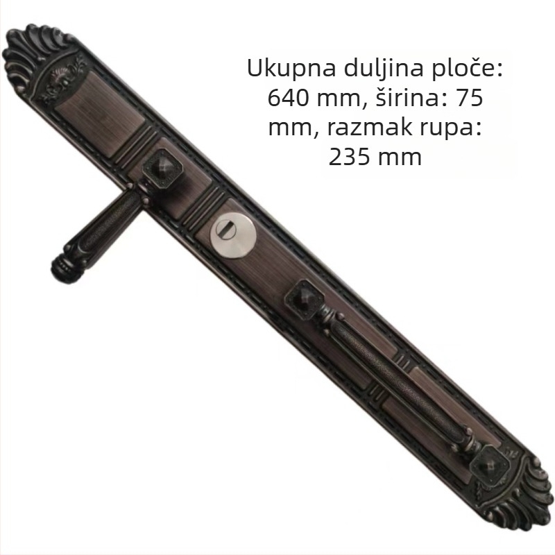 Kvaka za vrata s bravom protiv krađe, za unutarnje i ulazne vrata, nehrđajući čelik