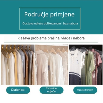 Plastična torba za odjeću s prilagođenim logom, zaštita od prašine, prozirna, sa zatvaračem