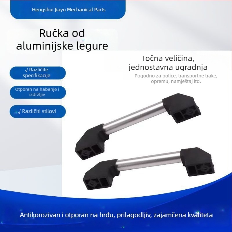Aluminijska cijevna ručka, ojačana promjera 22 mm, kosim bridom, velika ručka za zaštitna vrata opreme, ručka za CNC stroj