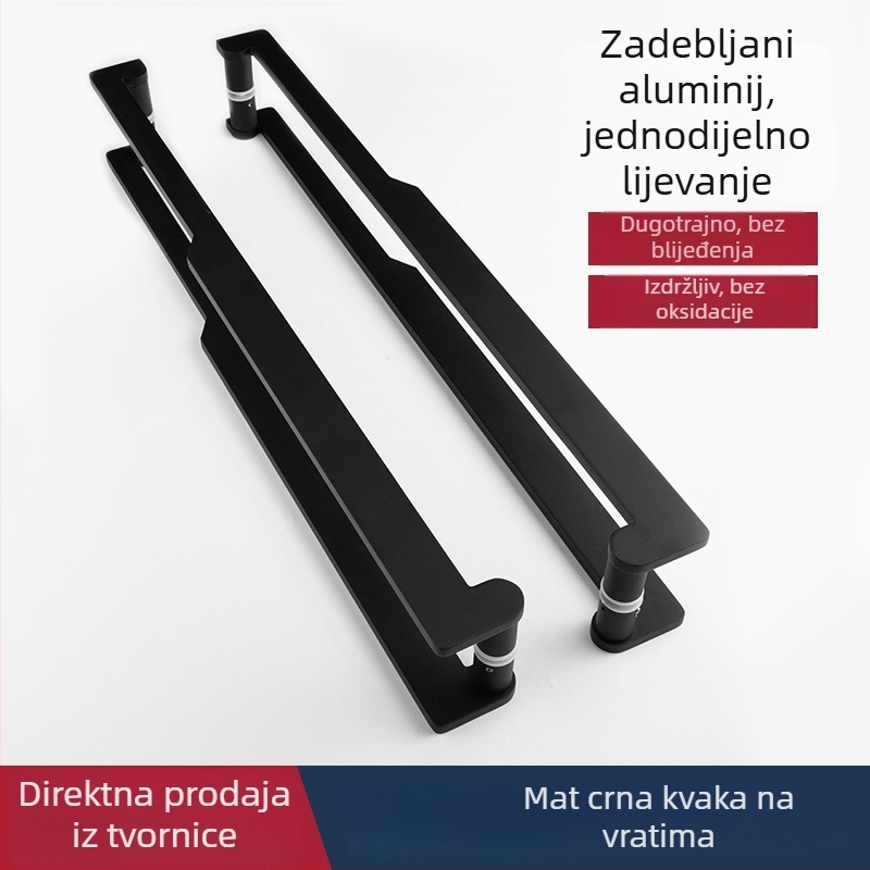 Moderne lagane luksuzne drvene ručke za vrata, za bezokvirne staklene klizne vrata, novi kineski stil