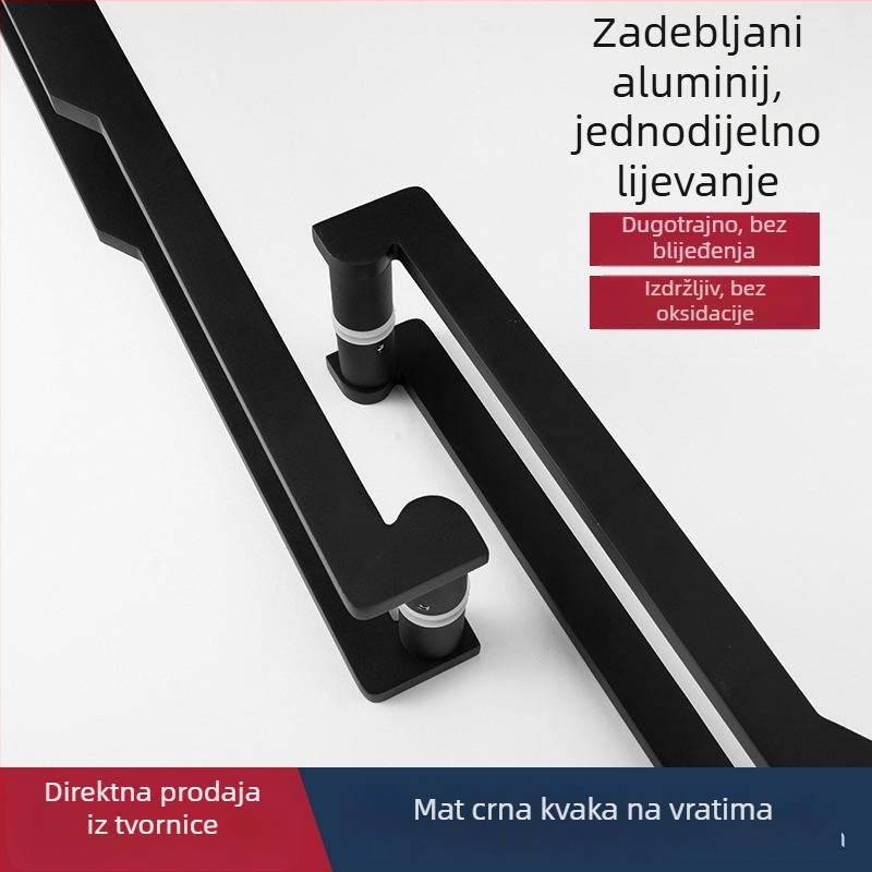 Moderne lagane luksuzne drvene ručke za vrata, za bezokvirne staklene klizne vrata, novi kineski stil