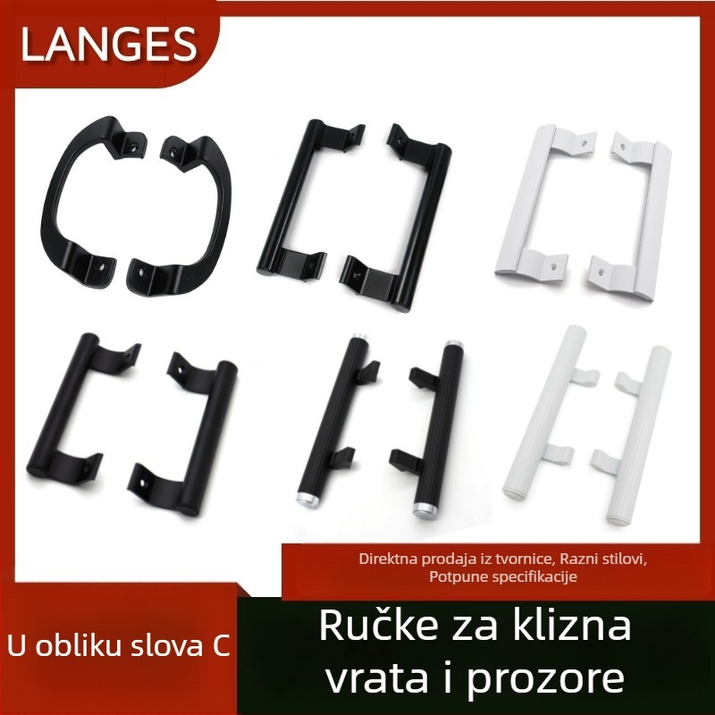 Univerzalna ručka od aluminijske legure za klizna vrata i prozore, debela velika ručka, vrhunska kvaliteta